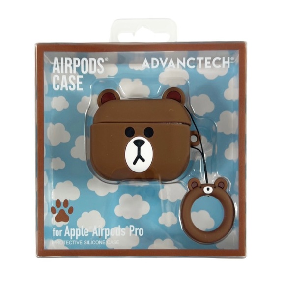 NEW Apple AirPods Pro Bear Face Silicone Case NIB - Picture 1 of 2